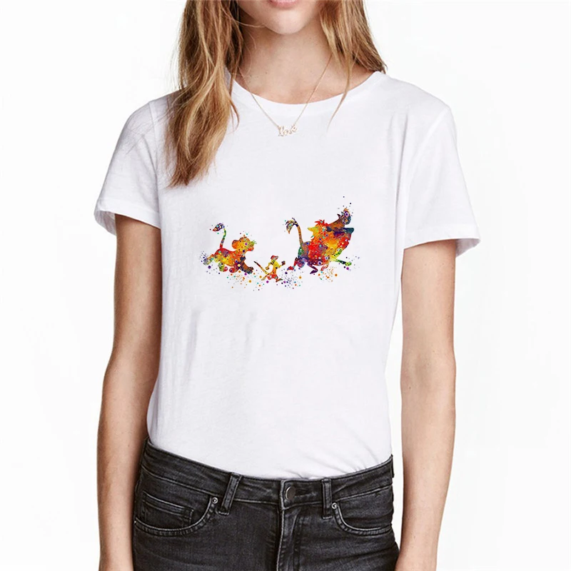 Showtly Hakuna Matata Women Harajuku Ullzang the lion king T-shirt Femme Homme Summer Tshirt Fashion Top Tee Female T Shirt