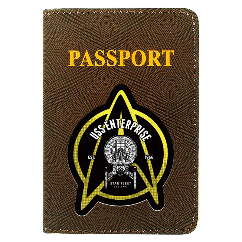 

Fashion USS Enterprise Star Fleet Printing Women Men Passport Cover Pu Leather Travel ID Credit Card Holder Pocket Wallet Bags