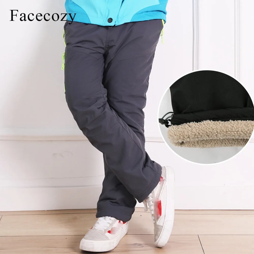 Facecozy зимние утепленные походные брюки для мальчиков и девочек с флисовой
