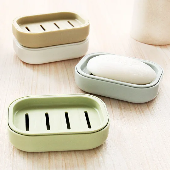 

New Creative Soap Dish Portable Plastic Household Bathroom Soap Case Holder Double soap box For Kitchen Bathroom Accessories