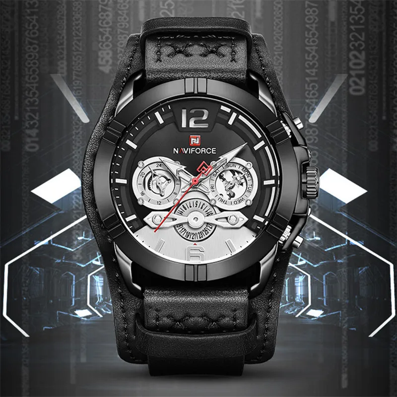 NAVIFORCE новые спортивные модные часы для мужчин Кварцевые Светящиеся армейские