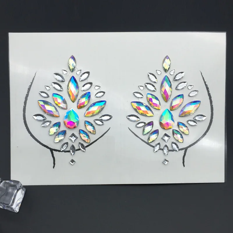 Блестящие клейкие Стразы для лица стеклянные наклейки ювелирные изделия тела