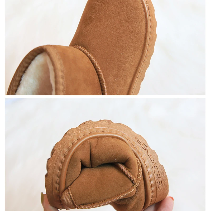 Детские зимние полусапоги без шнуровки хлопковые ботильоны домашние