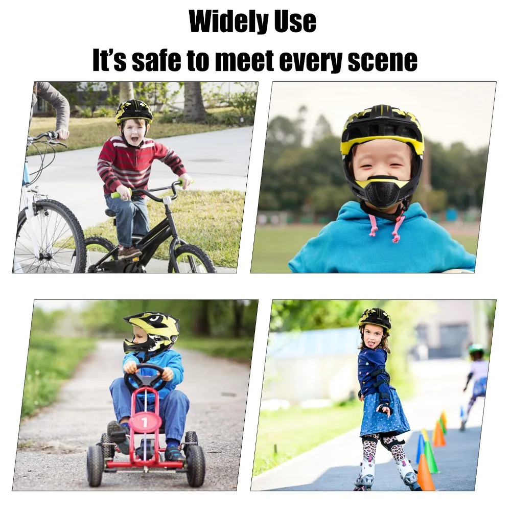 

WEST BIKING Children Bike Bicycle Helmet Full Covered 2 in 1 Kids Bike Safety Helmet Scooter Cycling Sports Protective 52-56CM