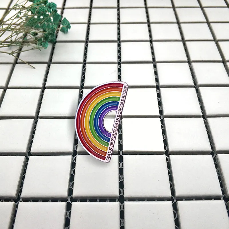 Нагрудная булавка с эмалью walk in your rainbow paradise брошь надписью love song You музыкальный
