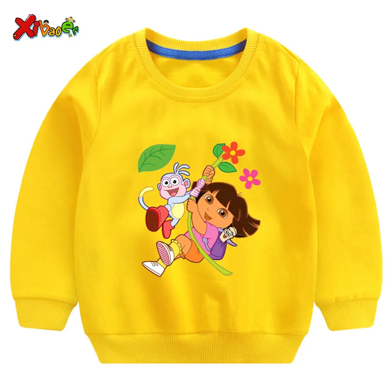 

Толстовки для девочек, милые детские толстовки с забавным мультяшным рисунком, детская одежда, пуловер для малышей, свитер, футболки с длинн...