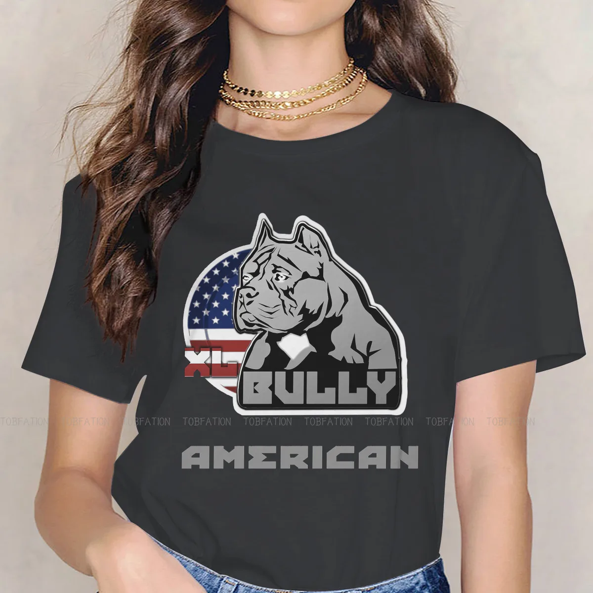 Футболка в американском стиле для девочек Bully Pitbull LOYAL 5XL новый дизайн Подарочная