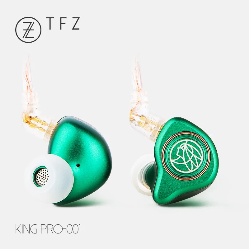 TFZ KING PRO Наушники-вкладыши, профессиональные наушники с шумоподавлением, проводные диджейские наушники с Экстра басами, наушники со съемным кабелем - Цвет: Green