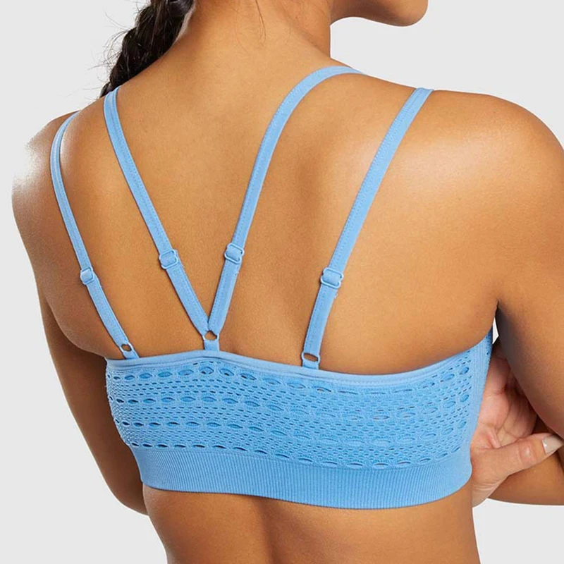 Бюстгальтер для йоги на бретельках Новый Бесшовный спортивный бюстгальтер