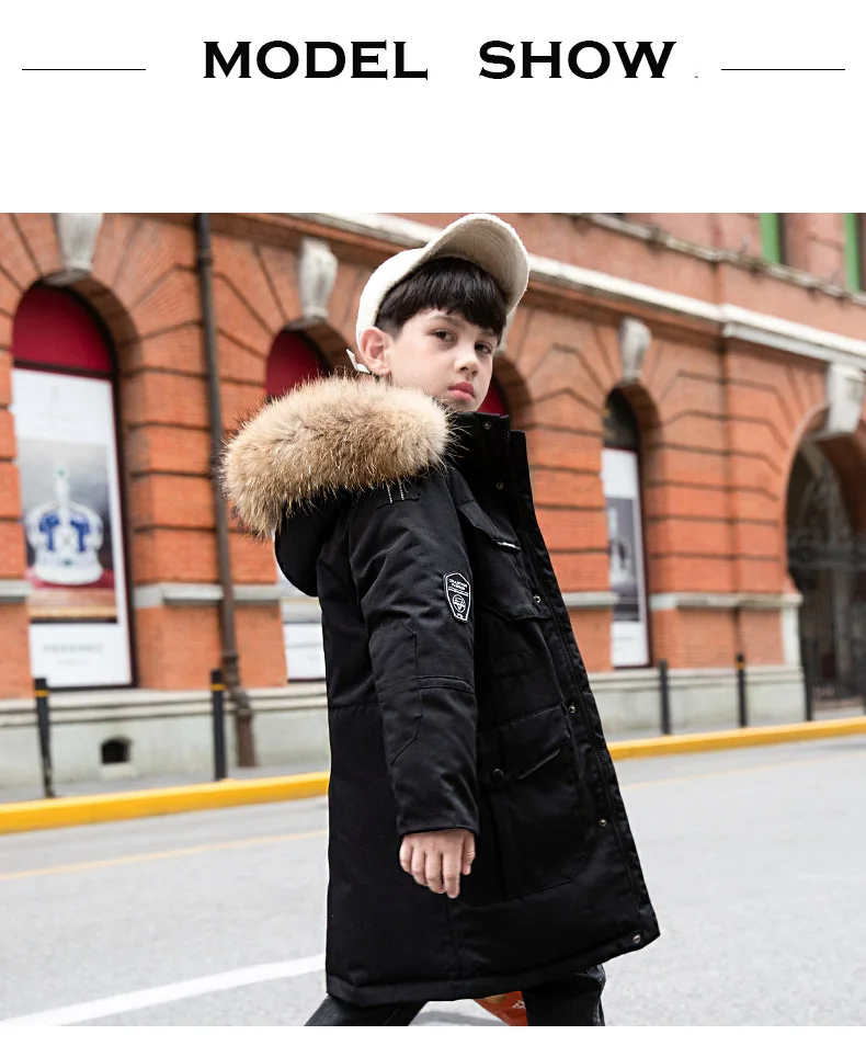 

30Degrees Children Winter Jacket 2021 New Thick Warm Kids Fashion Down Coat for Boys Real Fur Collar Baby Girl Snowsuit Clothes