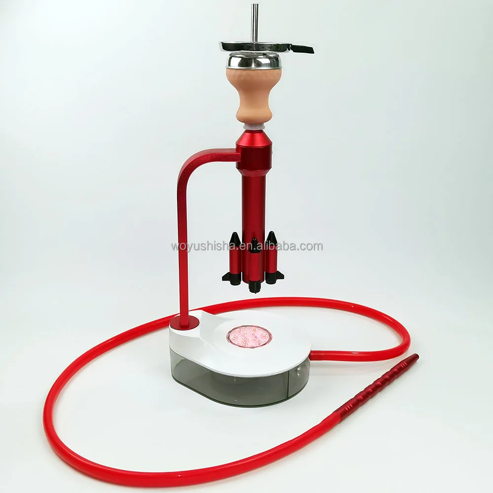 

2021 rocket hookah new fashion shisha gift box chicha fancy table hookah one pipe with led light