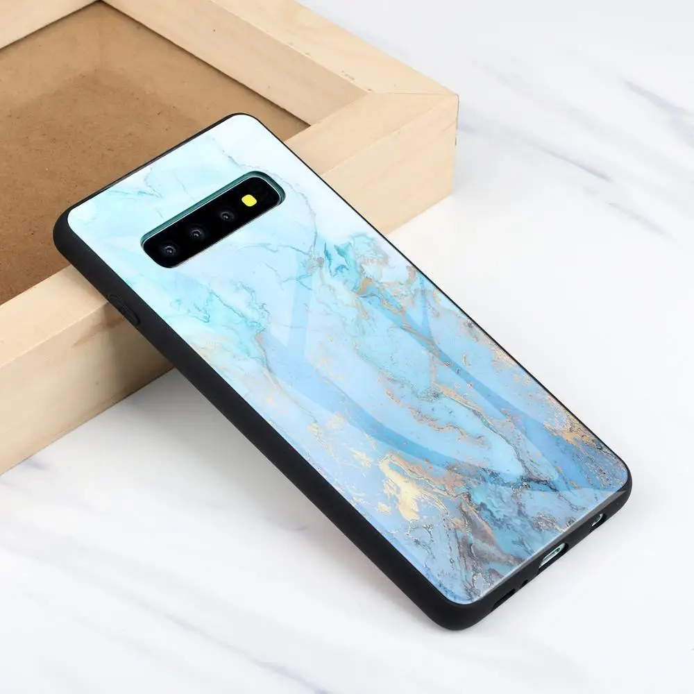 Закаленное Стекло Мрамор чехол для Samsung Galaxy S8 S9 S10 плюс S10E 5g Note8 Note9 A10 A20 A30 A6 A7 A8 2018 M10