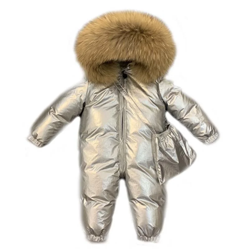 Новинка Комбинезоны для маленьких мальчиков и девочек пуховой комбинезон куртка