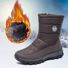 Женские ботинки на молнии на щиколотке, зима 2022, Повседневная Водонепроницаемая теплая зимняя обувь из бархата, Женские однотонные зимние ботинки, женская обувь большого размера