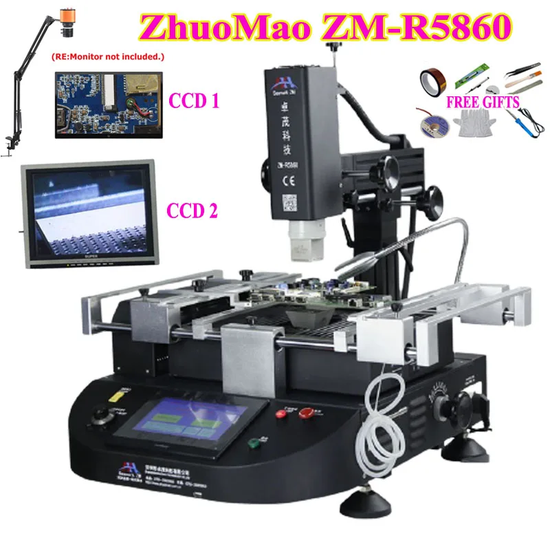 

Zhuomao ZM-R5860 BGA REWORK STATION 3 ZONES With CCD System BGA Soldering and Desoldering Machine With Reballing Kit