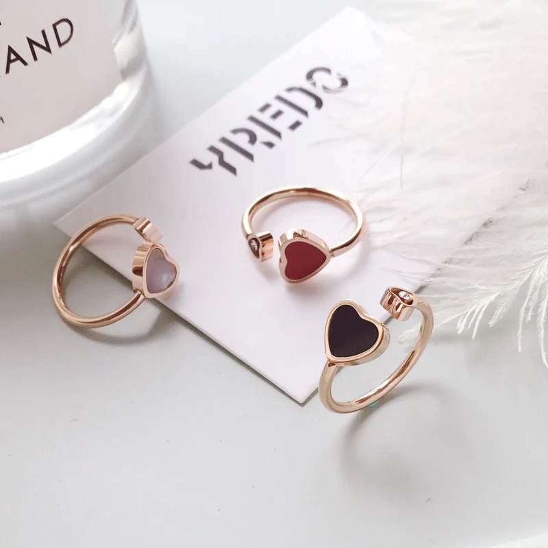 Женское Открытое кольцо из титановой стали цвета розового золота | Украшения и