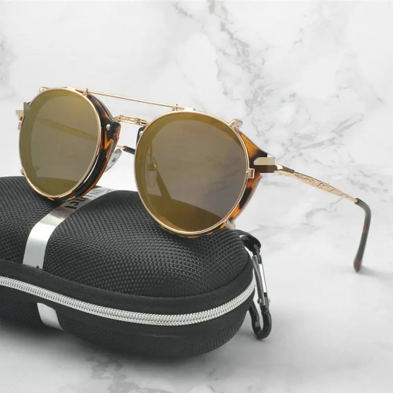 Новинка 2019 Мужская зеркальная оправа зажим для очков набор из 2 линз в стиле ретро