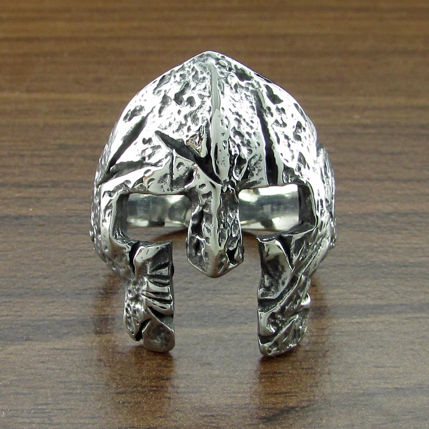 Бесплатная доставка Панк 316L нержавеющая сталь спартанская кольцо шлем маска