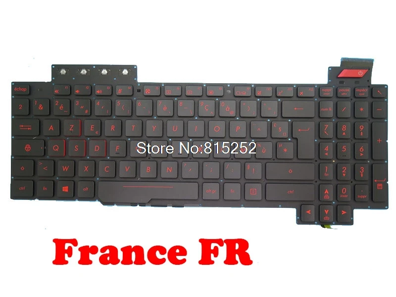 Клавиатура для ноутбука ASUS FX503 FX503V FX503VD FX503VM черная без рамки с подсветкой