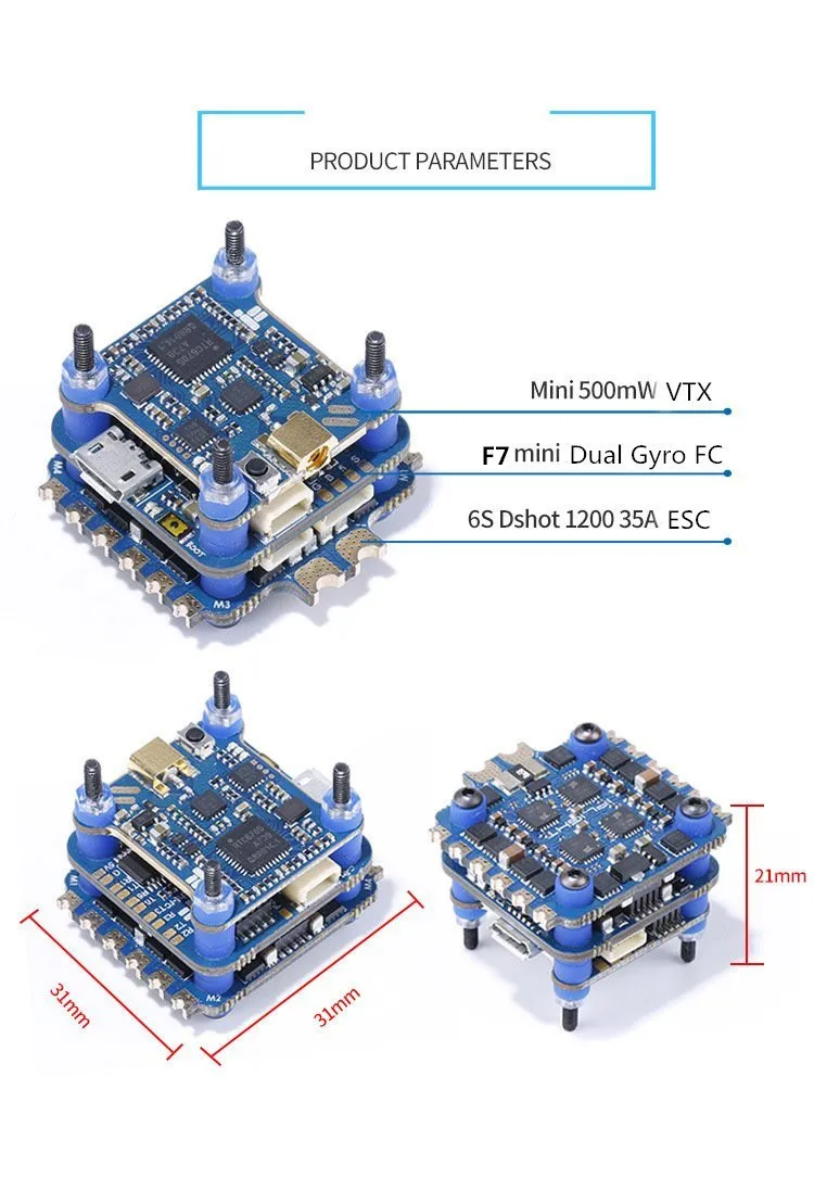 IFlight sucex mini F7 TwinG V3 F722 Контроллер полета и 35A 2-6S DSHOT1200 ESC и pit/25/100/200/500 VTX для Радиоуправляемый fpv-дрон модель