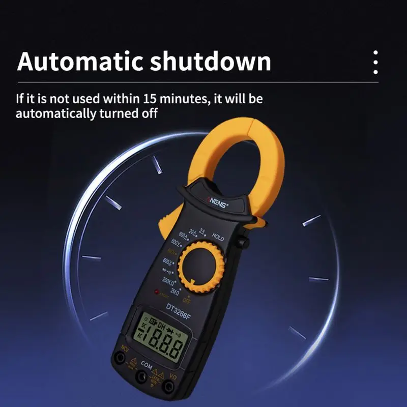 DT3266F ЖК-дисплей цифровой клещи переменного тока AC / DC Вольтметр Амперметр