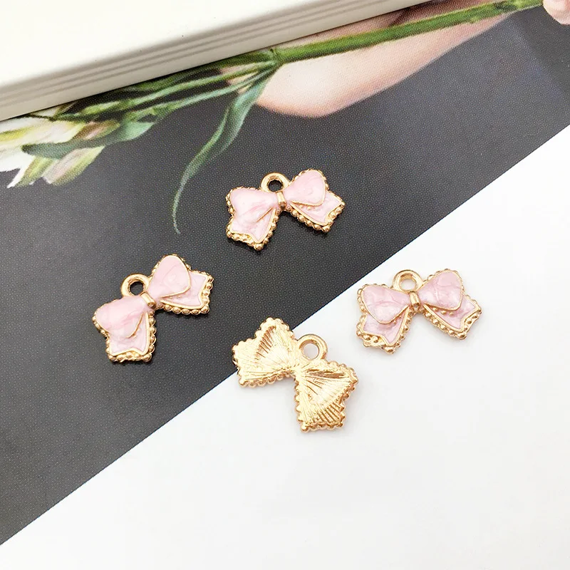 

60Pcs Bowknot Jewelry Making Pendant Bulk Handmade Earrings Bracelet Necklace Pendants Chain Findings Metal Charms 10x15MM