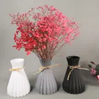 Маленькая ваза высотой 17 см, домашний декор, пластиковые вазы в стиле ретро для цветочной композиции, белая, серая, черная ваза для украшения стола, гостиной