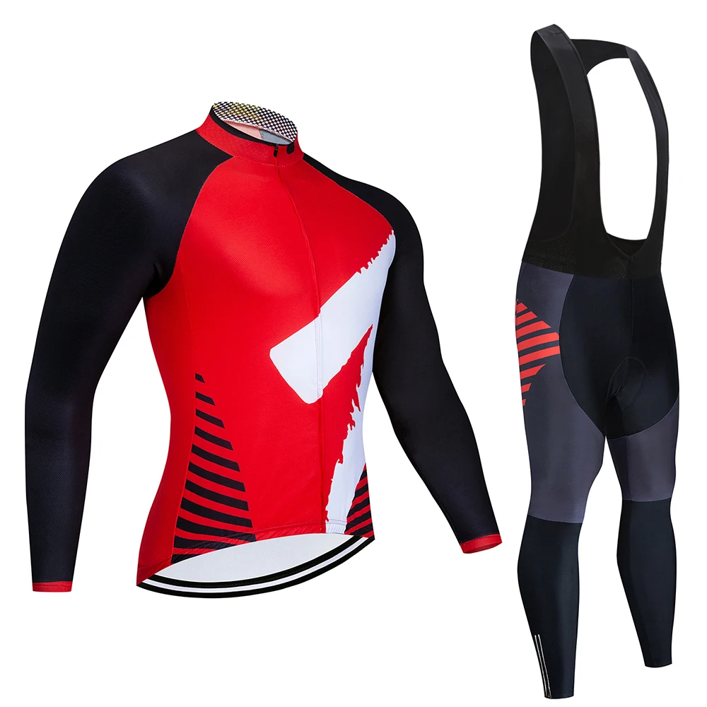 Jerseys and pants Коллекция весна-осень, новая черная велосипедная майка с длинным рукавом, Мужская Уличная гоночная велосипедная майка, набор ropa ciclismo - Цвет: Jerseys and pants