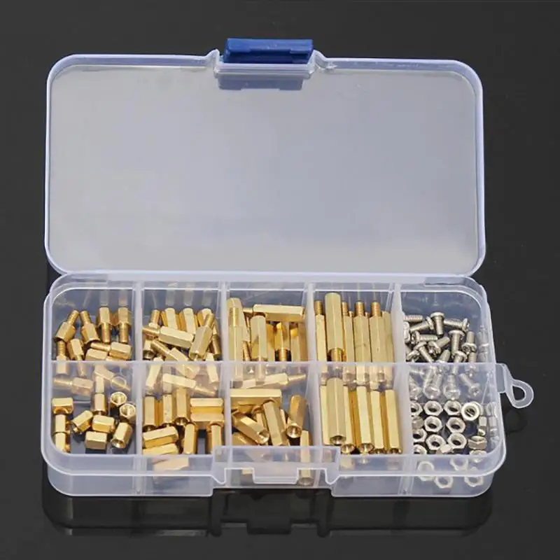 

120 шт. M3 мужской женский латунный противостоящий шестигранный болт гайка набор из нержавеющей стали болты с шестигранной головкой винты