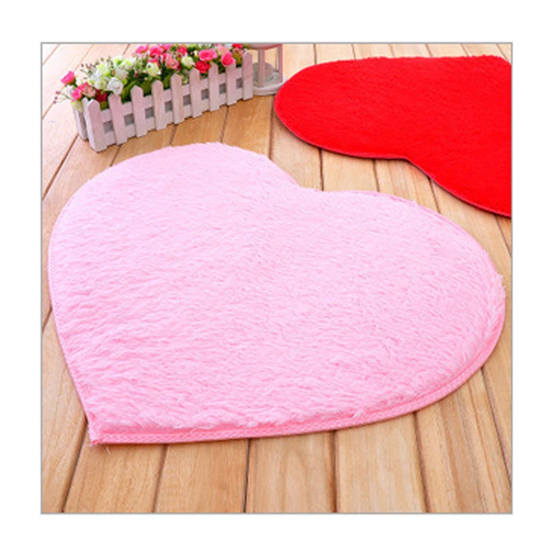 Pink 1 шт. 40 см* 28 см коврики Нескользящие в форме сердца ванна детская комната Кухня Декор для ванной, дома - Цвет: Pink