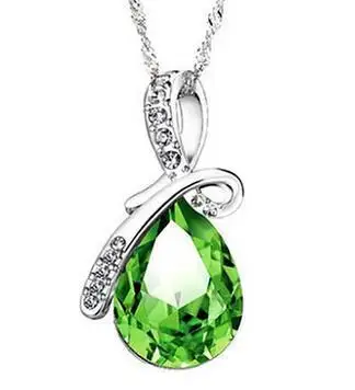 Hot Sell Top Class Fashion Heart Power Necklaces Crystal Jewelry New Girls Women Jewelry - Окраска металла: M