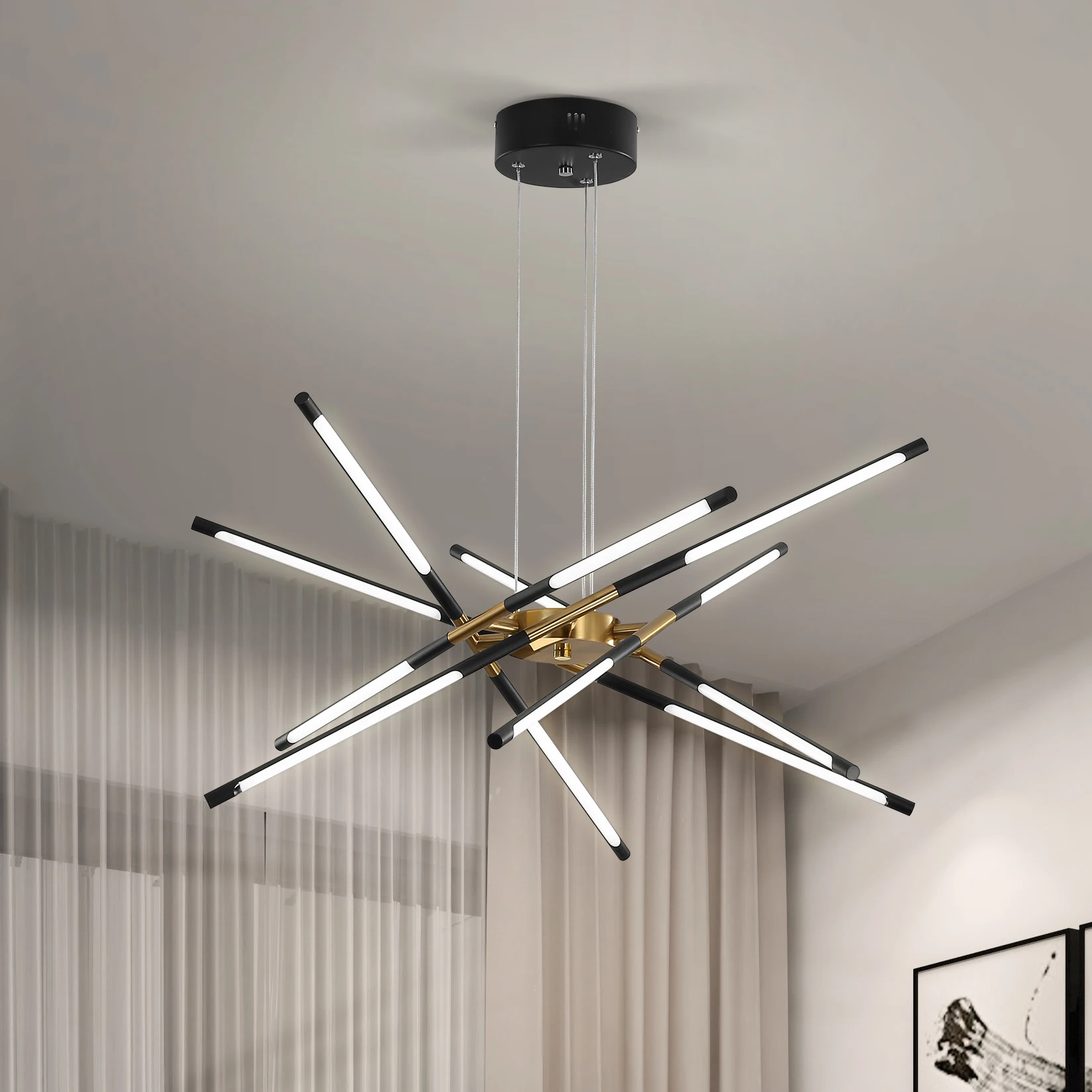 

Современная светодиодная люстра, Потолочный подвесной светильник золотого цвета для гостиной, столовой, кухни, спальни, лофта, украшение дл...