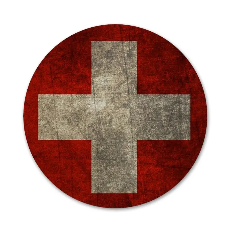 Значки с флагом Чешской и Швейцарии значки металлические для телефона диаметром