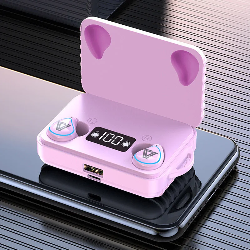 

TWS Bluetooth 5.0 Earphones HiFi Wireless Headphones New Appearance 2000 Charging Box With Sports Waterproof Earplugs Microphone