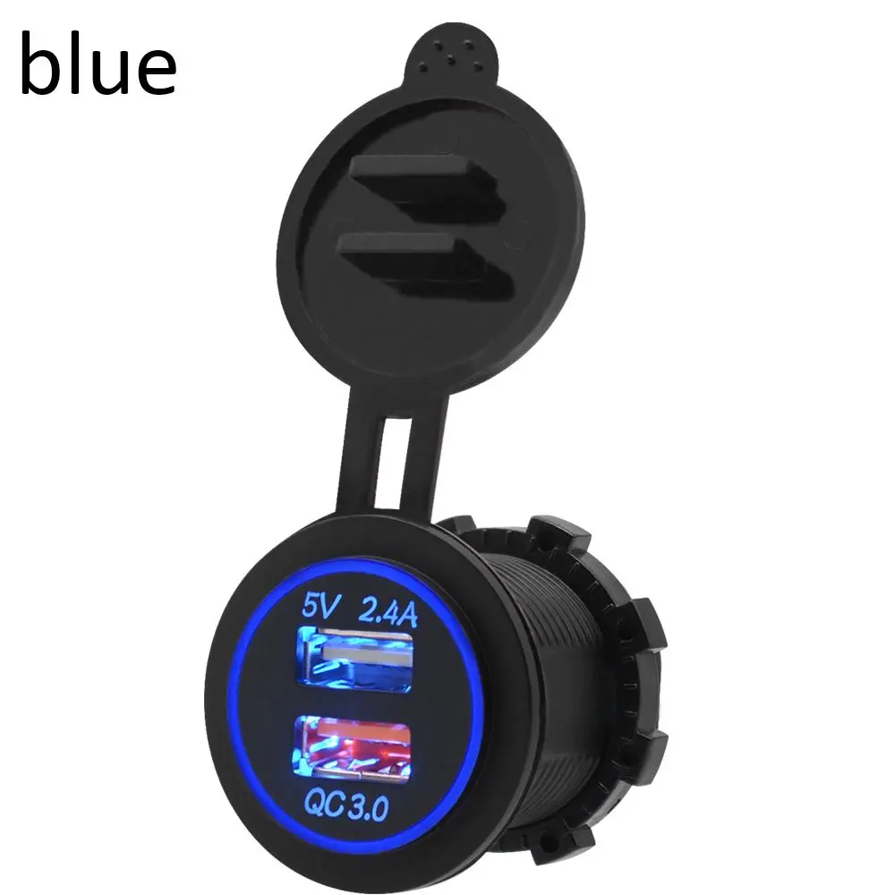 QC 3,0 автомобильный usb-адаптер Силовая розетка автомобильное быстрое зарядное устройство двойной USB автомобильный DC12V-24V Зарядка для смартфонов
