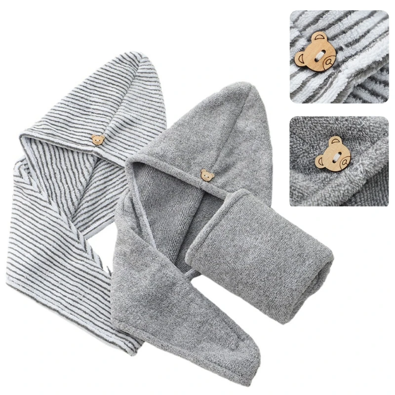 Полотенце для волос из бамбукового угля тюрбан микрофибры быстросохнущий с