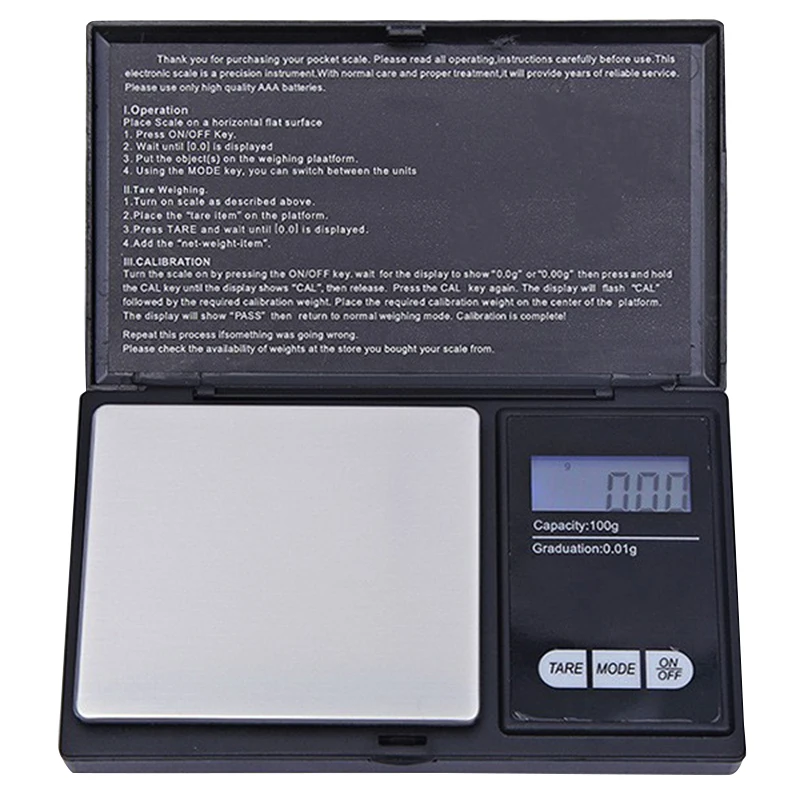 Precision LCD Digital Scales Powder Grain Jewelry Scale 3 Weighing Modes 0.01g 0.1g Mini Electronic Scales 100-1000g Tool HOt