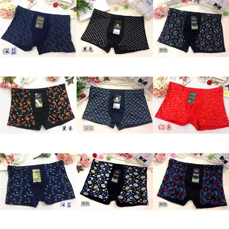 Мужское нижнее белье боксеры шорты из бамбукового волокна с принтом цветные