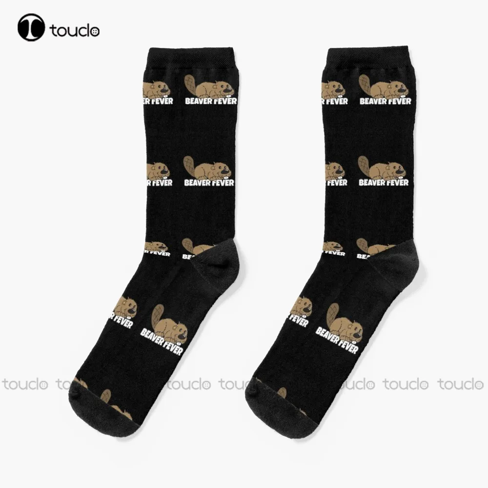 

Beaver Fever Funny Gift Rodent Animal Socks American Flag Socks Personalized Custom Unisex Adult Teen Youth Socks Christmas Gift