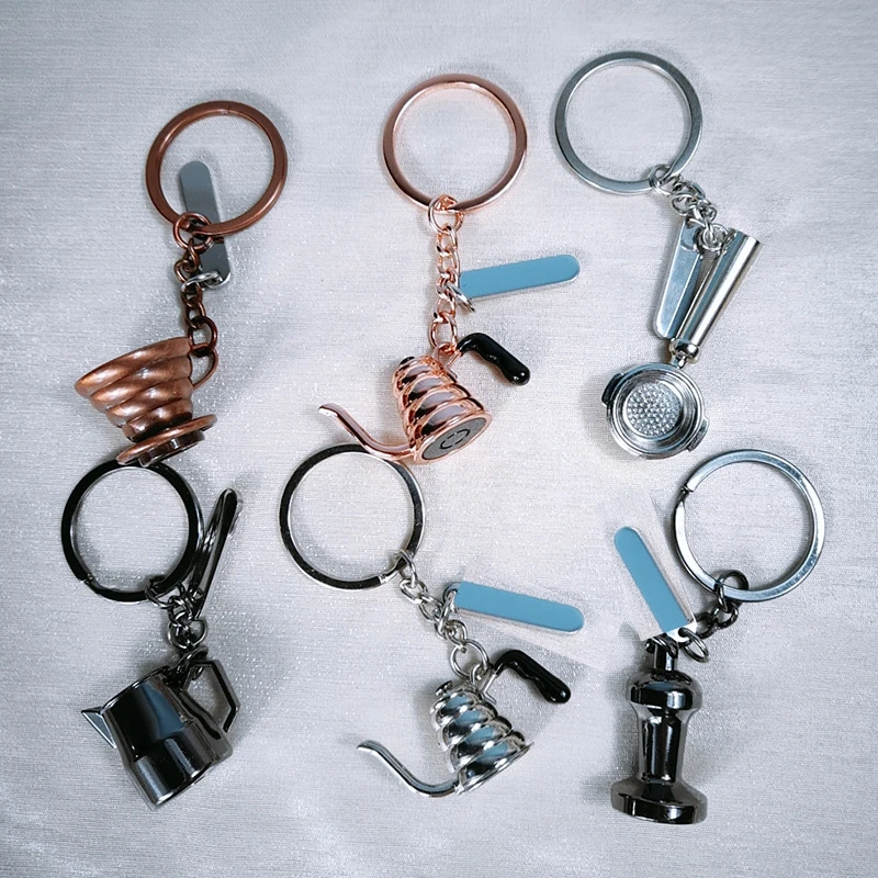 

Mini Creative Coffee Keychain Coffee Handle Keyring Portable Coffee Machine Pitcher Keyring Portable Coffeeware Accessories Gift