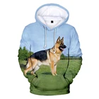 Толстовка в стиле оверсайз для мужчин и женщин, свитшот с 3D-принтом немецкой овчарки, Повседневный пуловер, худи для влюбленных собак, на осень