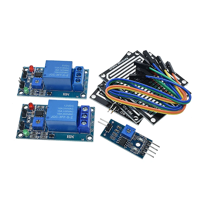 Датчик обнаружения дождя, модуль дождя и погоды, модуль влажности для Arduino, релейный модуль управления, модуль датчика дождевой воды