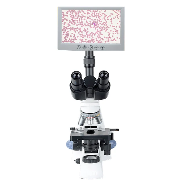 

7 inch China LED light video biological lcd microscope with monitor