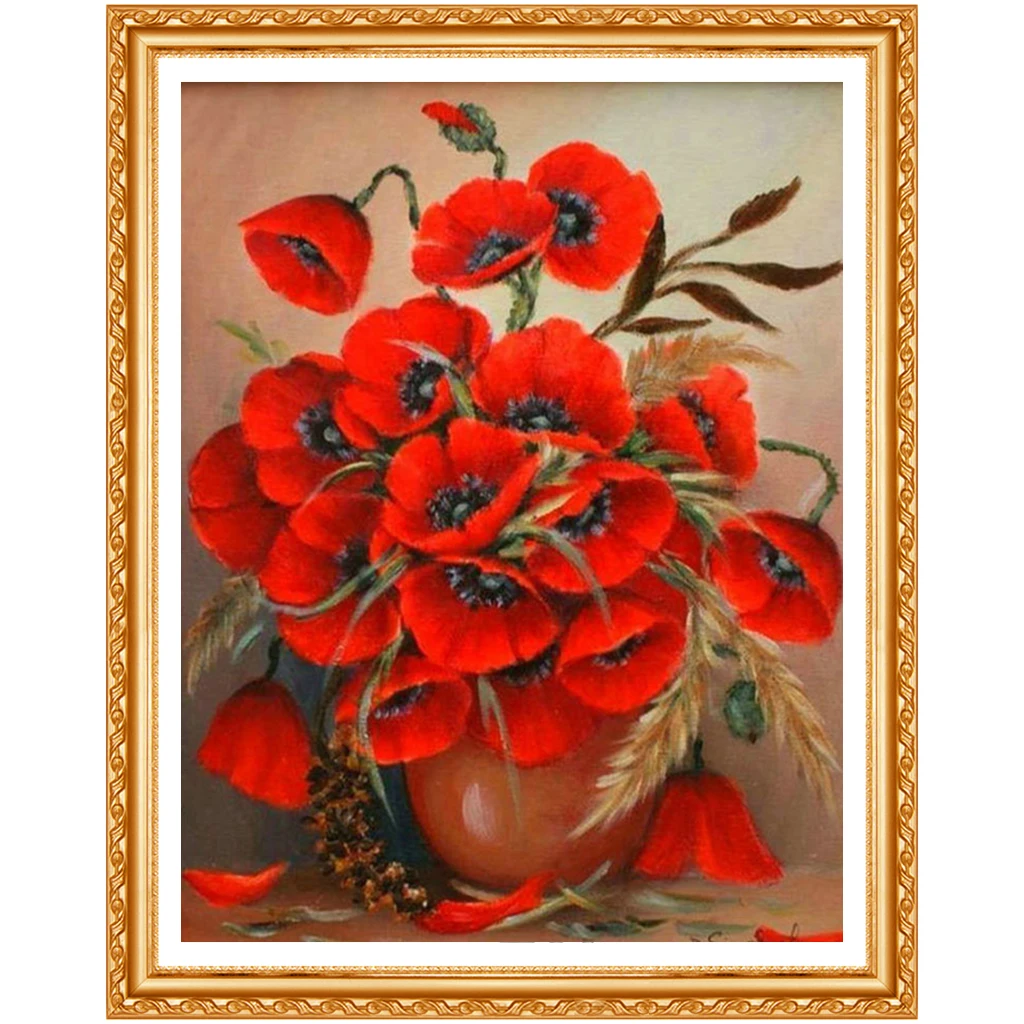 Diy Алмазная вышивка цветы мака картина 5d стразы алмазная наборы для вышивки