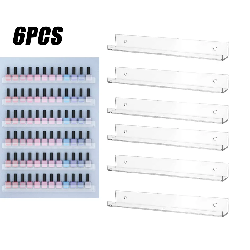 Стеллаж Прозрачный 6 уровней для демонстрации лака органайзер инструментов