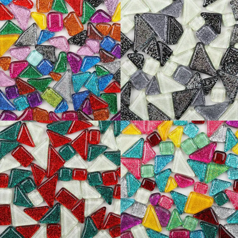 

500Pcs Irregular Mixed Color Glitter Mosaic Stones DIY Handmade Craft Home Decor