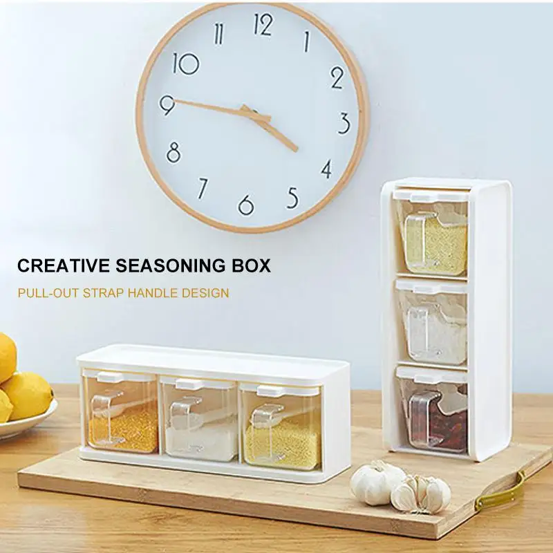 Набор для специй 3 сетки ложка Кухня с крышкой контейнер коробка приправами травы