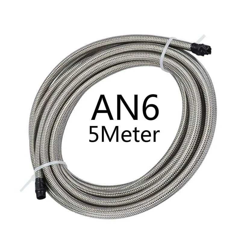 5 м шланг топливной линии Тефлон нержавеющая сталь плетеный PTFE тормозной