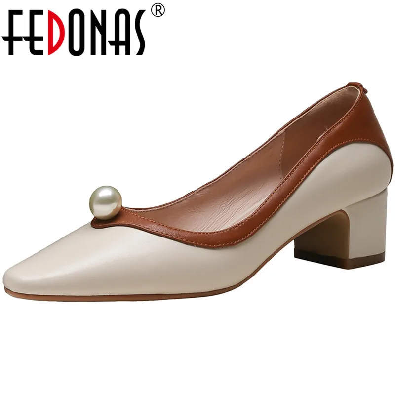 

FEDONAS/2021; Летняя обувь; Женская обувь на каблуке; Модные женские офисные туфли смешанных цветов; Свадебные вечерние туфли из натуральной кожи