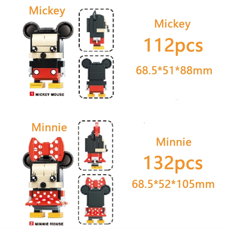 Мини-фигурки Микки и Минни Disney модель классического кирпича сделай сам игрушки